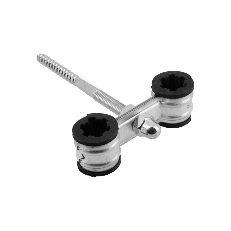 BONFIX duplo beugel U-model met muurpen 22 mm met EPDM inlage