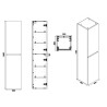 Vision kolomkast 2 deuren 160x35x35 cm glans wit