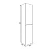 Vision kolomkast 2 deuren 160x35x35 cm glans wit