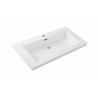 Vision wastafel enkel met 1 kraangat 80x46x5,5cm kunstmarmer glans wit