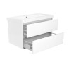 Vision wastafel enkel met 1 kraangat 80x46x5,5cm kunstmarmer glans wit