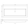 Vision wastafel enkel zonder kraangat 100x46x5,5cm kunstmarmer gl.wit