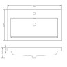 Vision wastafel enkel met 1 kraangat 80x46x5,5cm kunstmarmer glans wit