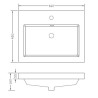 Vision wastafel enkel met 1 kraangat 60x46x5,5cm kunstmarmer glans wit