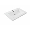 Vision wastafel enkel met 1 kraangat 60x46x5,5cm kunstmarmer glans wit