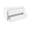 Vision wastafel enkel met 1 kraangat 100x46x5,5cm kunstmarmer glanswit
