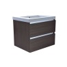 Vision wastafel enkel met 1 kraangat 60x46x5,5cm kunstmarmer glans wit