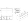Vision onderkast met 2 laden 120 x 46 cm glans wit