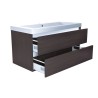 Vision wastafel enkel met 1 kraangat 100x46x5,5cm kunstmarmer glanswit