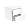 Vision wastafel enkel met 1 kraangat 60x46x5,5cm kunstmarmer glans wit