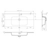 Ribbella wastafel 100 cm kunstmarmer mat zwart