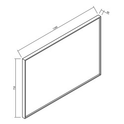 Ribbella spiegel met frame 120 cm mat zwart