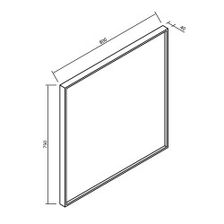 Ribbella spiegel met frame 80 cm mat zwart