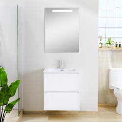 Sephia badmeubel compleet met LED spiegel 60cm mat wit