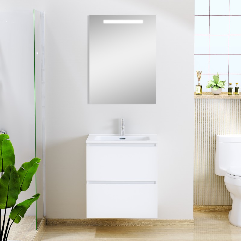 Sephia badmeubel compleet met LED spiegel 60cm mat wit