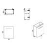 Zenti fonteinkast 40 x 22 cm glans wit