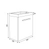 Emma fonteinkastje + wastafel 50 x 25 x 50 cm wit