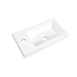 Zenti fontein 40 x 22 x 5 cm kunstmarmer glans wit