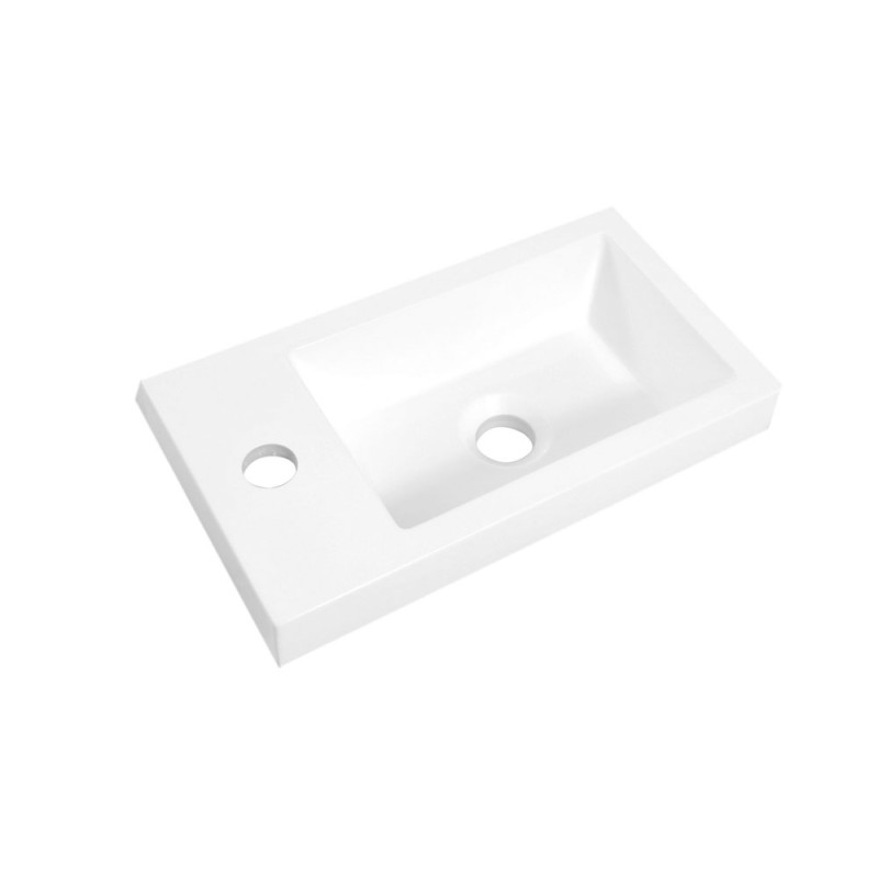 Zenti fontein 40 x 22 x 5 cm kunstmarmer glans wit
