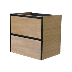 Lotus onderkast met 2 laden 60 x 45,2 cm naturel eik/mat zwart