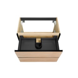 Lotus onderkast met 2 laden 80 x 45,2 cm naturel eik/mat zwart