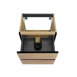 Lotus onderkast met 2 laden 60 x 45,2 cm naturel eik/mat zwart
