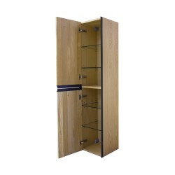Lotus kolomkast met 2 deuren 35 cm naturel eik/mat zwart