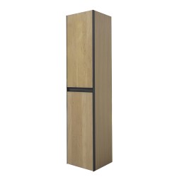 Lotus kolomkast met 2 deuren 35 cm naturel eik/mat zwart
