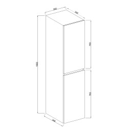 Marmaris kolomkast 160x35x35 cm mat zwart