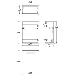 Marmaris fonteinkast 40 cm mat zwart