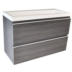 Shall onderkast 80 x 36 cm houtnerf grijs
