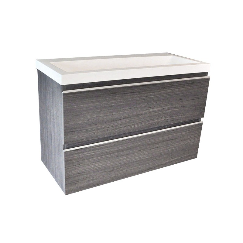 Shall onderkast 80 x 36 cm houtnerf grijs