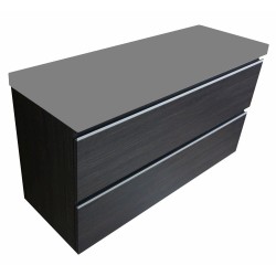 Shall onderkast 100 x 36 cm houtnerf grijs