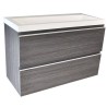 Shall onderkast 80 x 36 cm houtnerf grijs