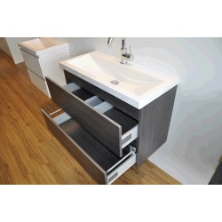 Shall onderkast 80 x 36 cm houtnerf grijs