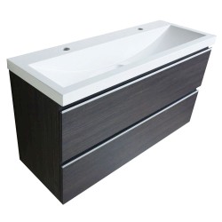 Shall onderkast 100 x 36 cm houtnerf grijs