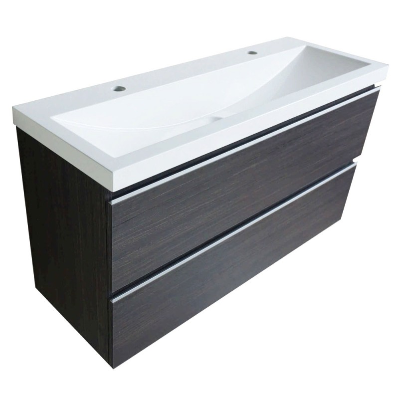 Shall onderkast 100 x 36 cm houtnerf grijs