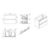 Shall onderkast 60 x 36 cm houtnerf grijs