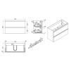 Shall onderkast 80 x 36 cm houtnerf grijs