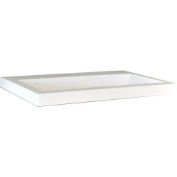 Flag wastafel enkel met 1 kraangat 60x36x4 cm kunstmarmer glans wit