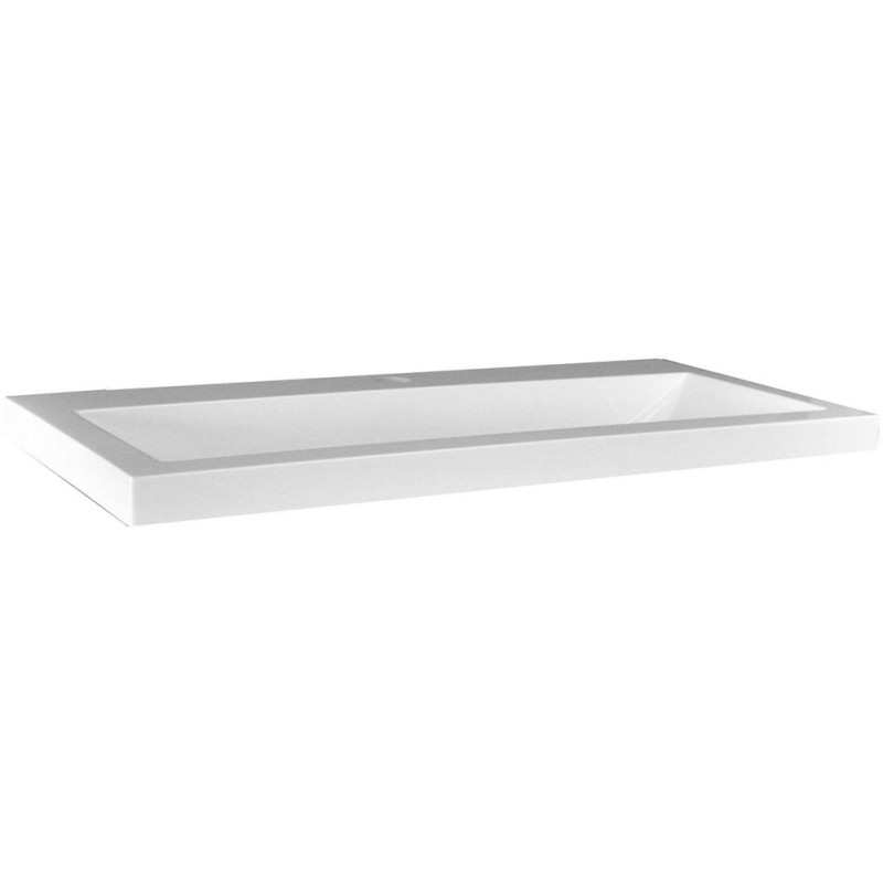 Flag wastafel enkel met 1 kraangat 80x36x4 cm kunstmarmer glans wit