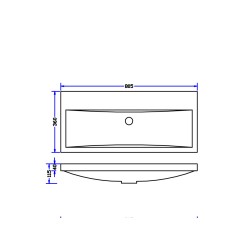 Flag wastafel enkel zonder kraangat 80x36x4 cm kunstmarmer glans wit