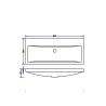 Flag wastafel enkel zonder kraangat 80x36x4 cm kunstmarmer glans wit