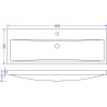 Flag wastafel enkel met 1 kraangat 100x36x4 cm
