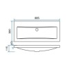 Flag wastafel enkel zonder kraangat 60x36x4cm kunstmarmer glans wit