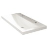 Flag wastafel enkel met 2 kraangaten 100x36x4 cm kunstmarmer glans wit