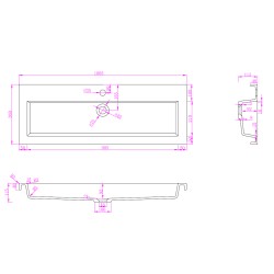Flag wastafel enkel zonder kraangat 100x36x4 cm kunstmarmer glans wit