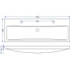 Flag wastafel enkel met 2 kraangaten 100x36x4 cm kunstmarmer glans wit