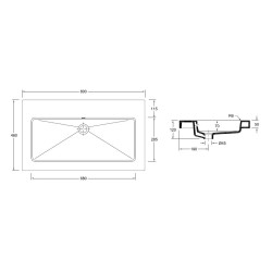 Kera wastafel enkel zonder kraangat 80x46x5 cm keramiek glans wit