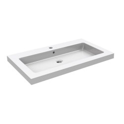Kera wastafel enkel met 1 kraangat 60x46x5 cm keramiek glans wit